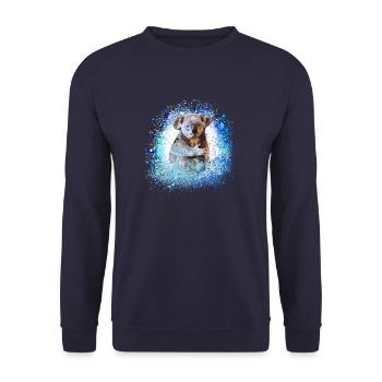 koala ,blau,graffiti,malerei,koala bär - Unisex Pullover - Navy - Vorne - Alina (178cm) & Michal (187cm)