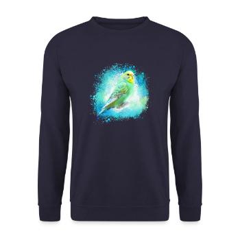 canary, graffiti, bird, painting, colorful - Unisex Sweatshirt - navy - Front - Alina (178cm) & Michal (187cm)