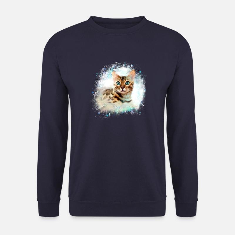bengal cat,cat,bengal,graffiti,painting - Unisex Sweatshirt - navy
