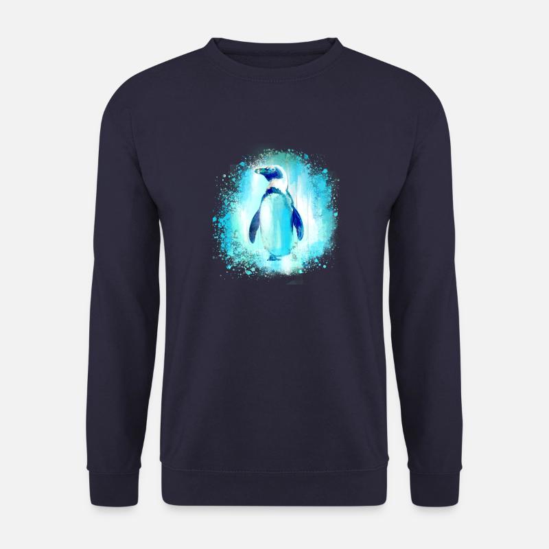 pinguin,blau,malerei,bunt,aquarell,graffiti - Unisex Pullover - Navy