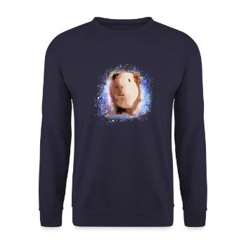 cochon d’Inde, graffiti, peinture, vert, bleu - Sweat-shirt Unisexe - marine - Devant - Alina (178cm) & Michal (187cm)