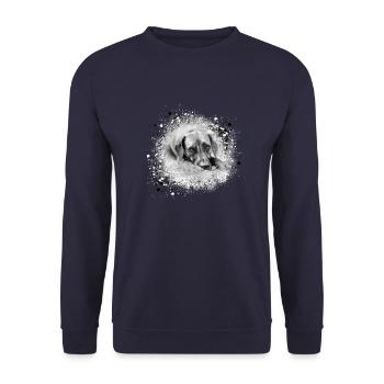 rhodesian ridgeback Hund,Hunderasse,graffiti - Unisex Pullover - Navy - Vorne - Alina (178cm) & Michal (187cm)