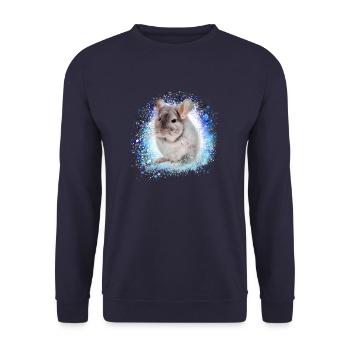 chinchilla, graffiti, peintre, bleu, animal de compagnie, - Sweat-shirt Unisexe - marine - Devant - Alina (178cm) & Michal (187cm)