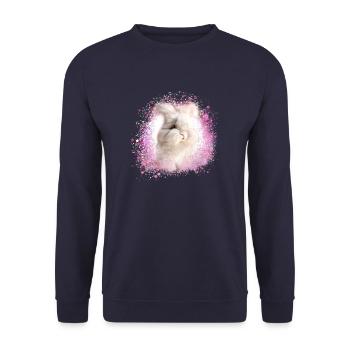 lapin angora, lapin, graffiti, rose, lapin - Sweat-shirt Unisexe - marine - Devant - Alina (178cm) & Michal (187cm)
