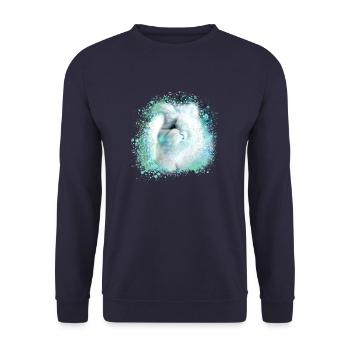 lapin angora, lapin, graffiti, coloré, lapin, bleu - Sweat-shirt Unisexe - marine - Devant - Alina (178cm) & Michal (187cm)
