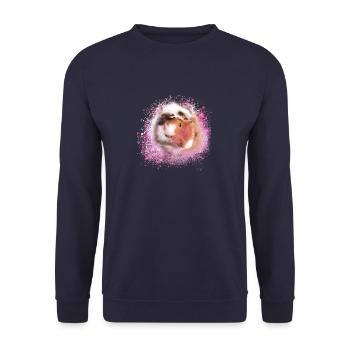 cochons d’Inde, graffitis, cochons d’Inde rosette - Sweat-shirt Unisexe - marine - Devant - Alina (178cm) & Michal (187cm)