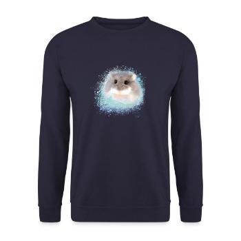 zwerghamster,hamster,braun,graffiti,malerei - Unisex Pullover - Navy - Vorne - Alina (178cm) & Michal (187cm)