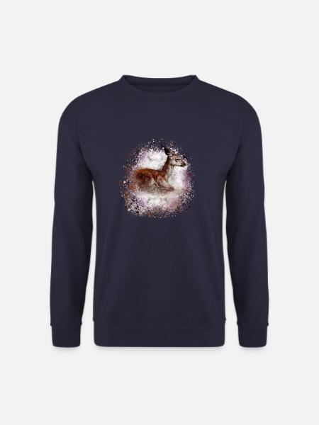 reh ,braun,wild,kitz,graffiti,bambi,rehkitz,fohlen - Unisex Pullover - Navy