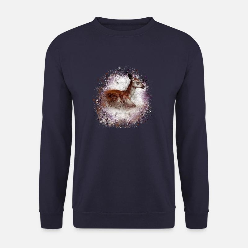 reh ,braun,wild,kitz,graffiti,bambi,rehkitz,fohlen - Unisex Pullover - Navy