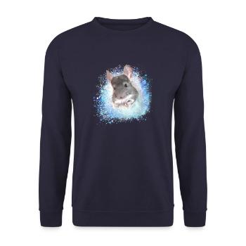 chinchilla, graffiti, peinture, lapin angora - Sweat-shirt Unisexe - marine - Devant - Alina (178cm) & Michal (187cm)