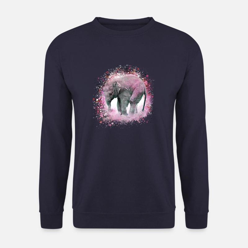 babyelefant,elefant,graffiti,rosa,malerei - Unisex Pullover - Navy