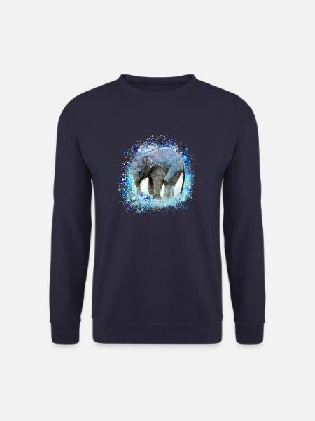 babyelefant,elefant,graffiti,blau,malerei - Unisex Pullover - Navy