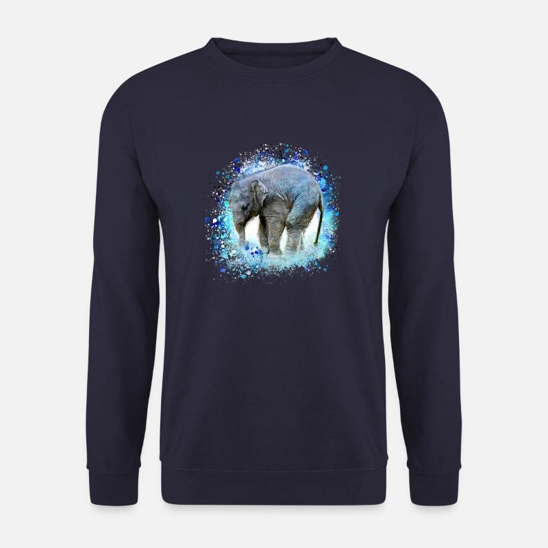 babyelefant,elefant,graffiti,blau,malerei - Unisex Pullover - Navy