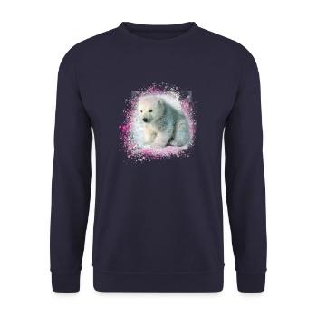 bébé ours polaire, ours polaire, peinture, rose, graffiti - Sweat-shirt Unisexe - marine - Devant - Alina (178cm) & Michal (187cm)