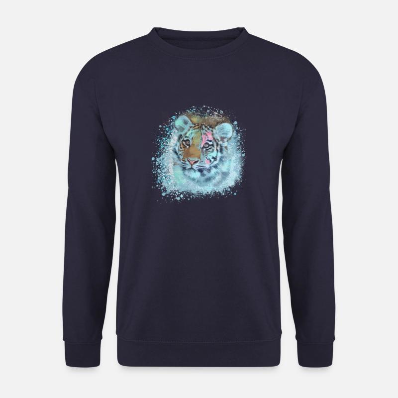 tigerbaby,tiger,blau,graffiti,malerei - Unisex Pullover - Navy