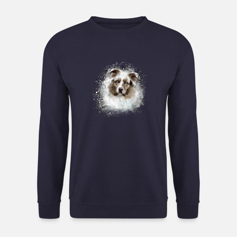 Australian shepherd, grey,graffiti, painting,dog - Unisex Sweatshirt - navy
