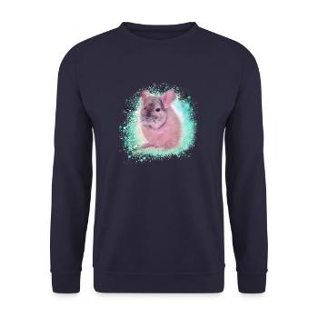 chinchilla, graffiti, peintre, bleu, animal de compagnie, rose - Sweat-shirt Unisexe - marine - Devant - Alina (178cm) & Michal (187cm)