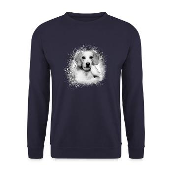 harrier,hund,beagle,graffiti,malerei - Unisex Pullover - Navy - Vorne - Alina (178cm) & Michal (187cm)