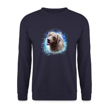 chesapeake bay retriever,retriver,hund,malerei - Unisex Pullover - Navy - Vorne - Alina (178cm) & Michal (187cm)
