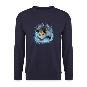 Opossum,mouse,rodent,graffiti - Unisex Sweatshirt - navy - Front - Alina (178cm) & Michal (187cm)