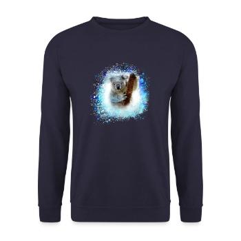 koala ,blau,graffiti,malerei,koalabär, brush - Unisex Pullover - Navy - Vorne - Alina (178cm) & Michal (187cm)