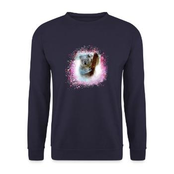 koala ,pink,graffiti,malerei,koalabär, brush - Unisex Pullover - Navy - Vorne - Alina (178cm) & Michal (187cm)