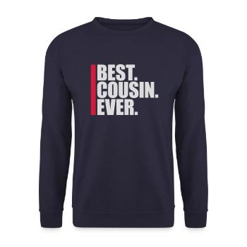 best cousin ever Zitat - Unisex Pullover - Navy - Vorne - Alina (178cm) & Michal (187cm)