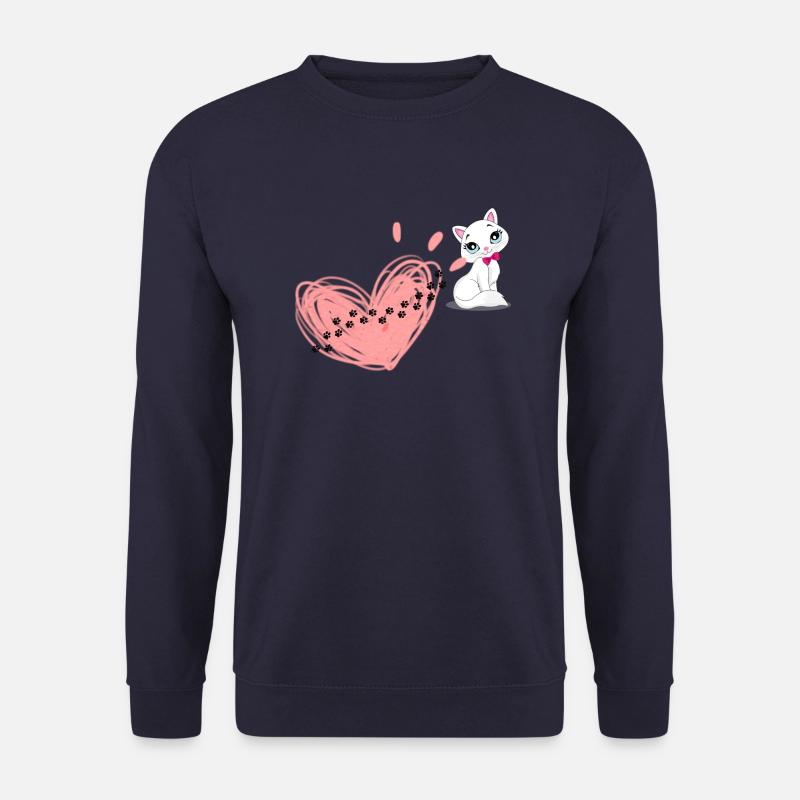 Katze mit Herz - Unisex Pullover - Navy