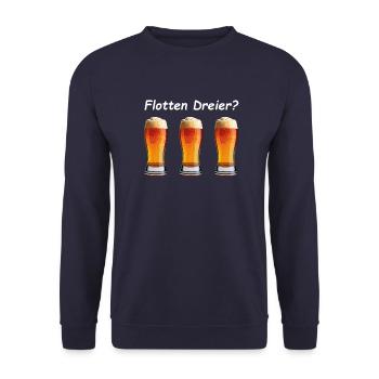 Flotte Bierchen? - Unisex Pullover - Navy - Vorne - Alina (178cm) & Michal (187cm)