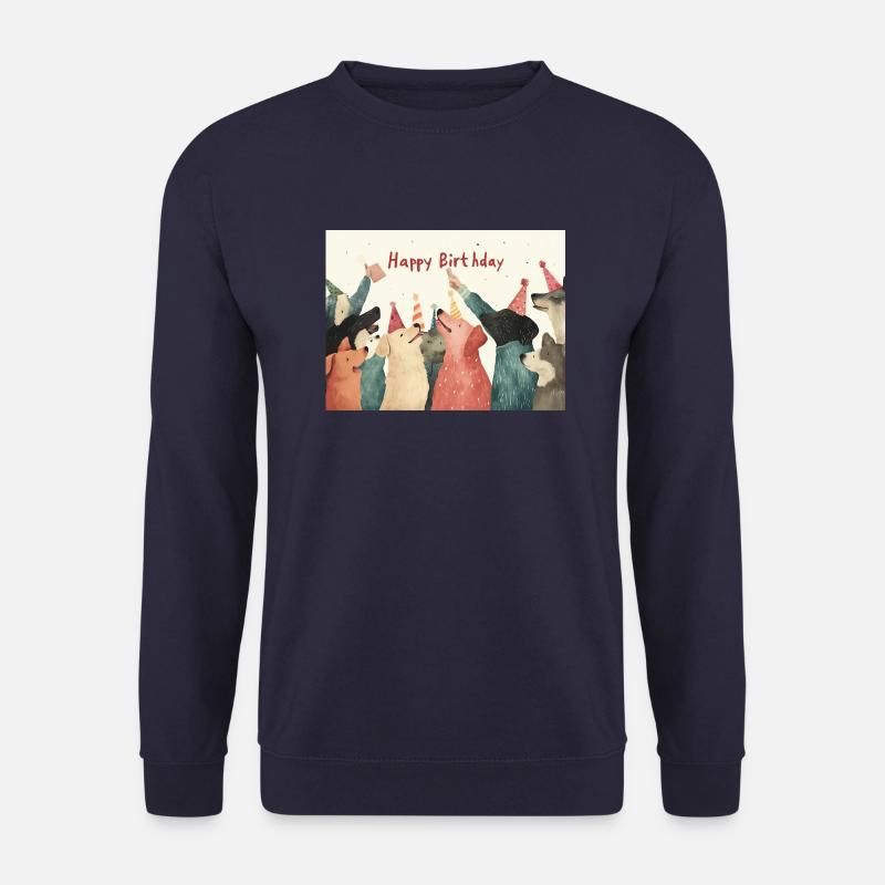 Happy Birthday dogs - Unisex Pullover - Navy