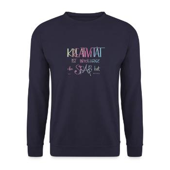 Creativity - Lettering - Unisex Sweatshirt - navy - Front - Alina (178cm) & Michal (187cm)