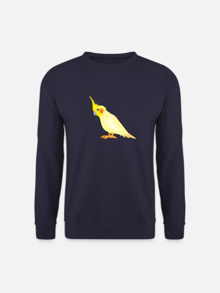 Realistic yellow cockatiel with red cheeks - Unisex Sweatshirt - navy