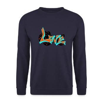 Love art - Unisex Sweatshirt - navy - Front - Alina (178cm) & Michal (187cm)