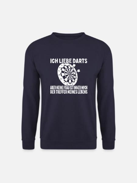 Ich Liebe Darts Aber Meine Frau Ist Der Treffer - Unisex Pullover - Navy