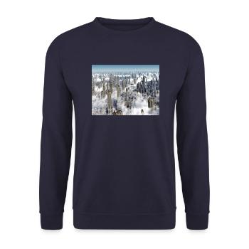 Futuristic skyscrapers in a megacity - Unisex Sweatshirt - navy - Front - Alina (178cm) & Michal (187cm)