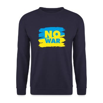 Peace Ukraine no war Peace мир War Flag - Unisex Sweatshirt - navy - Front - Alina (178cm) & Michal (187cm)