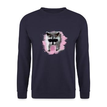 raccoon,bear,graffiti,painting,pink,fruit - Unisex Sweatshirt - navy - Front - Alina (178cm) & Michal (187cm)
