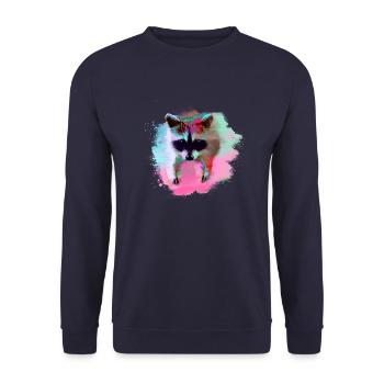 raccoon,bear,graffiti,painting,colorful,fruit - Unisex Sweatshirt - navy - Front - Alina (178cm) & Michal (187cm)