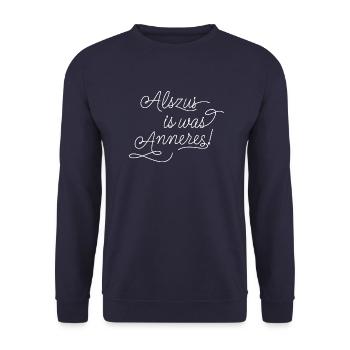 Alszus is was Anneres - Unisex Pullover - Navy - Vorne - Alina (178cm) & Michal (187cm)