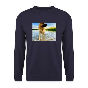 Altdeutscher Schäferhund - Unisex Pullover - Navy - Vorne - Alina (178cm) & Michal (187cm)