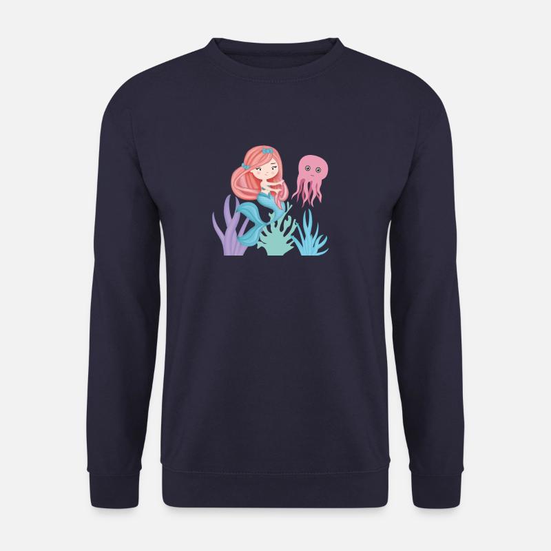 Die kleine Sirene mit ihrem Oktopusfreund - Unisex Pullover - Navy