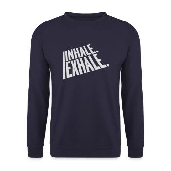 Inspirez expirez Yoga citation - Sweat-shirt Unisexe - marine - Devant - Alina (178cm) & Michal (187cm)