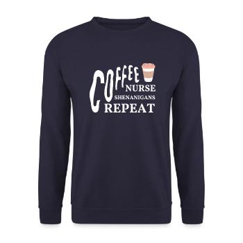 Coffee Nurse Repeat - Sweat-shirt Unisexe - marine - Devant - Alina (178cm) & Michal (187cm)