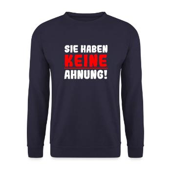 Sie haben keine Ahnung - Unisex Pullover - Navy - Vorne - Alina (178cm) & Michal (187cm)