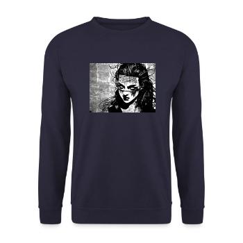 Trinity #5 - Unisex Sweatshirt - navy - Front - Alina (178cm) & Michal (187cm)