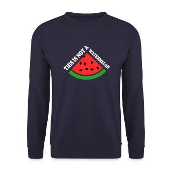 THIS IS NOT A WATERMELON - Sweat-shirt Unisexe - marine - Devant - Alina (178cm) & Michal (187cm)