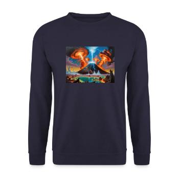 Zorn der Natur #6 - Unisex Pullover - Navy - Vorne - Alina (178cm) & Michal (187cm)