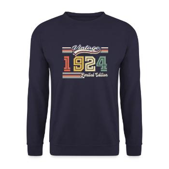 1924 Birthday Gift Awesome Since 1924 Came - Unisex Sweatshirt - navy - Front - Alina (178cm) & Michal (187cm)