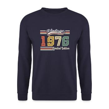 Cadeau D'anniversaire 1976 Génial Depuis 1976 vint - Sweat-shirt Unisexe - marine - Devant - Alina (178cm) & Michal (187cm)