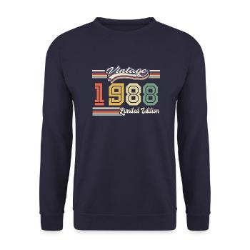 Cadeau D'anniversaire 1988 Génial Depuis 1988 vint - Sweat-shirt Unisexe - marine - Devant - Alina (178cm) & Michal (187cm)